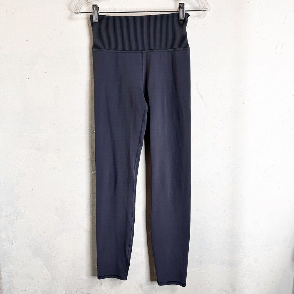 Vuori Clean Elavation Leggings Ribbed High Waisted Womens Small Rain Heather